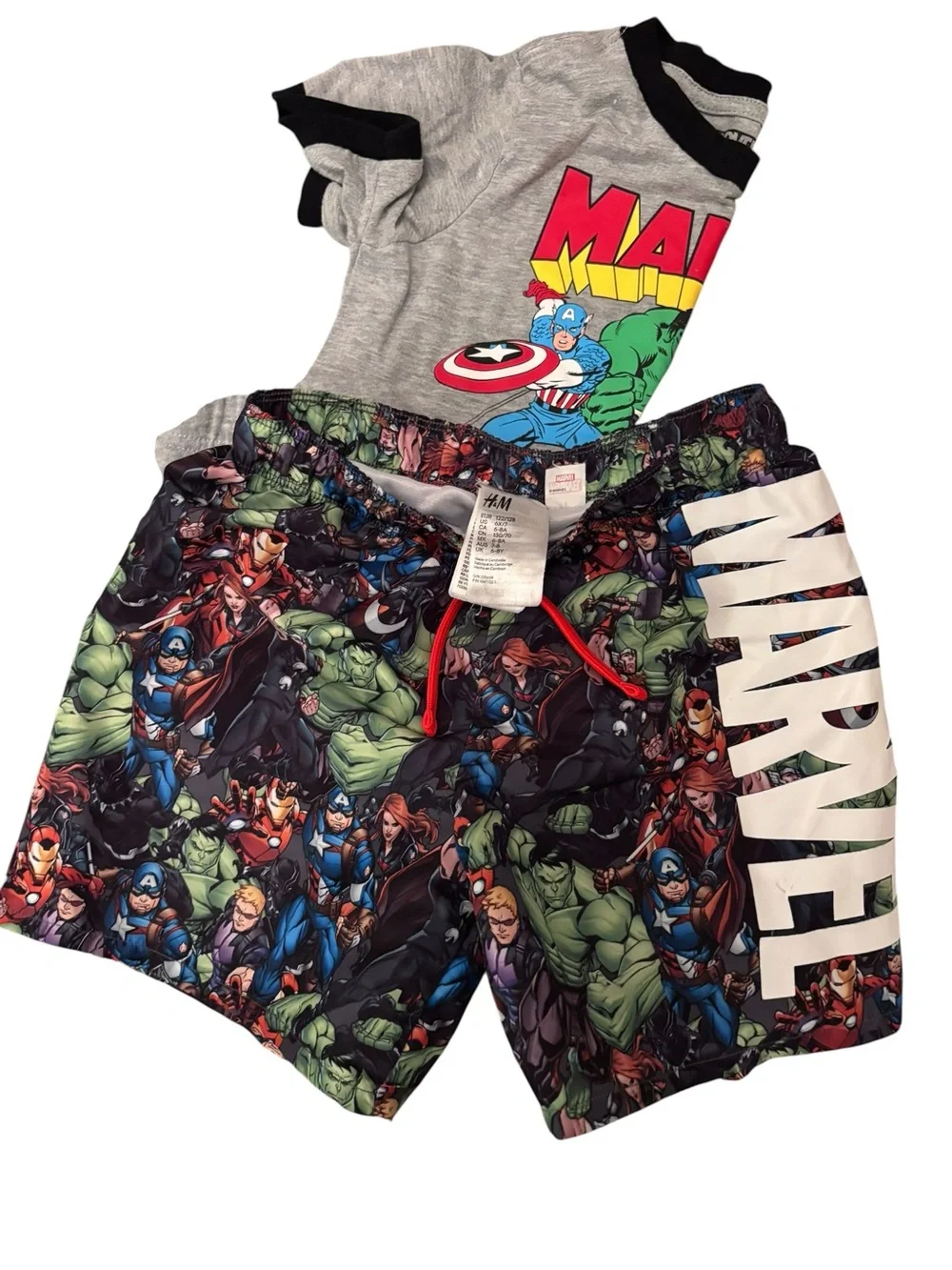 Marvel Kids Bundle Set - Size 6 - Shorts,‎ Swim, sweatshirt